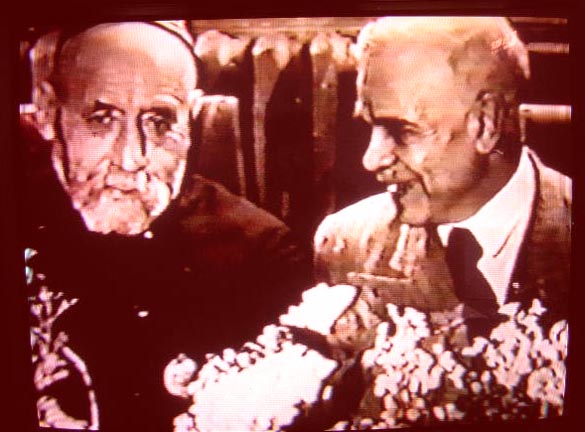 Lahooti, right, and Sadredin Eyni, father of modern Tajik literature. - 20