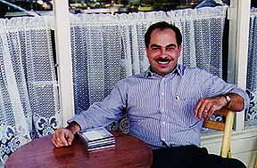 Anoosh Hosseini at a coffee shop in Palo Alto, California. September 1996.