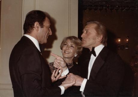 pictory: Hollywood Star Kirk Douglas Chuckles with Iran's Ambassador Zahedi (1975)