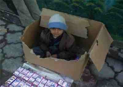 Iranian Children living in boxes