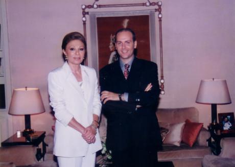 Shahbanou Farah with Lebanese TV Host Ricardo Karam 1998 