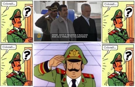 TINTIN & THE PICAROS : Colonel Alvarez Reports For Duty Behind Ahmadinejad ;0)