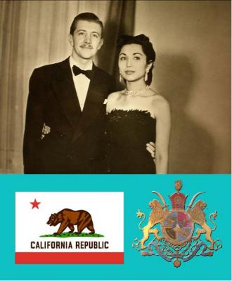 ROYALTY: Princess Fatemeh engaged to Californian Vincent Lee Hillyer (1950)