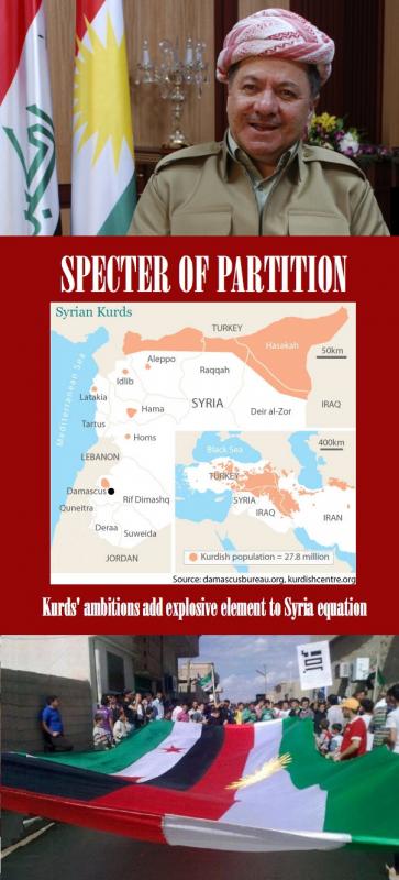 SPECTER OF PARTITION : Kurds' ambitions add explosive element to Syria equation