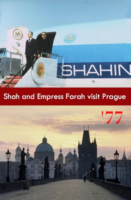 Shah and Empress Farah visit Prague (1977)