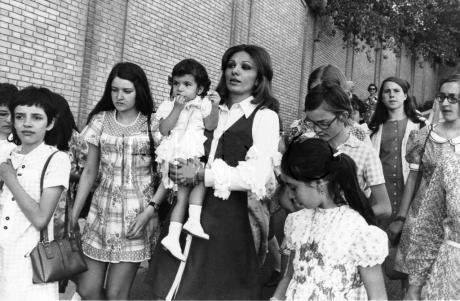 ROYALTY AND THE PEOPLE: Shahbanou Farah and School girls (1970's)