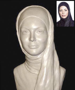 Portrait bust of Neda dedicated to San Fransisco