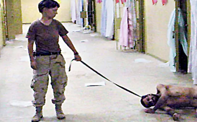 One of the images that show alleged abuses of prisoners by soldiers at the Abu Ghraib prison in Iraq Photo: AP