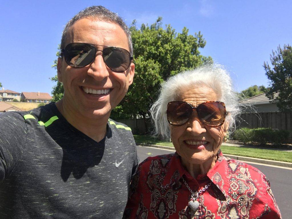 Mahboobeh Zamani out for a walk with her son Payam, about a week before her passing. Danville, California