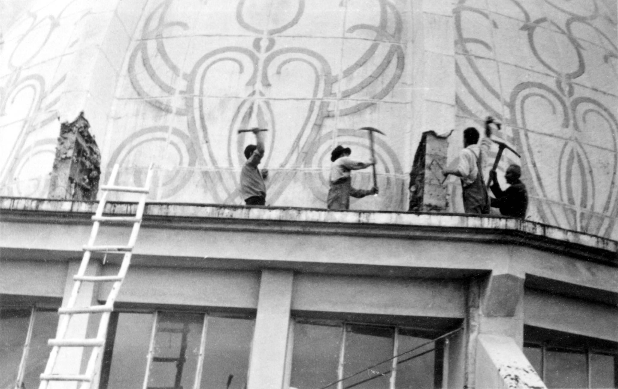 Destruction of the National Bahá’í Center in Tehran, Iran, circa 1955. High Resolution Image >