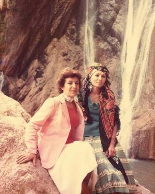 pictory: Mahnaz Afkhami and Shahbanou Farah in Lorestan (1976)