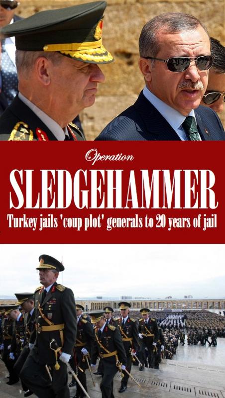 OPERATION SLEDGEHAMMER : Turkey Convicts 3 former Generals to 20 years imprisonment