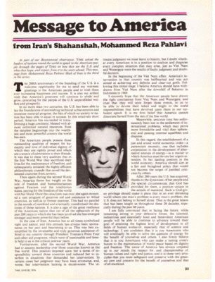 pictory: Shah of Iran's Bicentennial Message to America (1976)