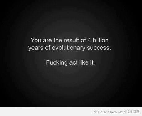 Congressman 'Paul Brown' you are the result of 4 billion years of evolutionary success. Fc-king act like it.