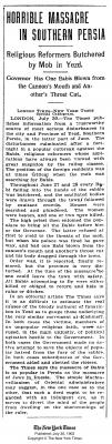 New York Times , July 30 1903: "Babis Blown from the Cannon's Mouth"