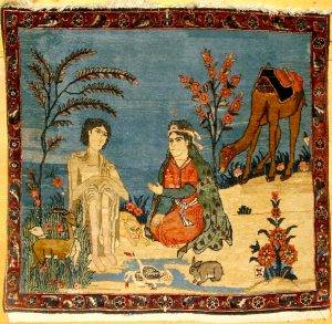 Azerbaijani folk art based on the Layla and Majnun novel by Nizami Ganjavi. CC BY 3.0.